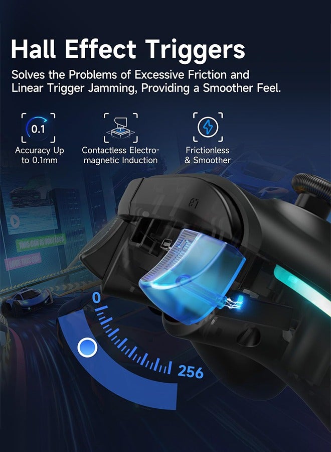 EasySMX X15 PC Gaming Controller,Wireless PC Gamepad Bluetooth Joystick Controller for PC Windows, Nintendo Switch, Android/iOS,RGB,Hall Effect - Image 4