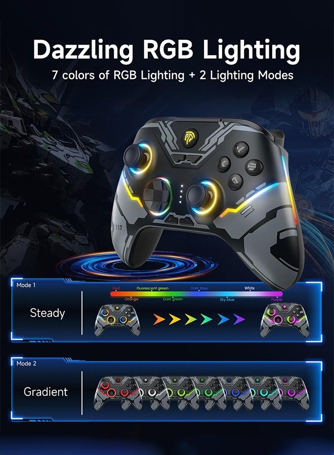 EasySMX X15 PC Gaming Controller,Wireless PC Gamepad Bluetooth Joystick Controller for PC Windows, Nintendo Switch, Android/iOS,RGB,Hall Effect - Image 2