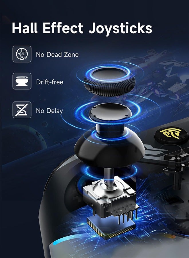 EasySMX X15 PC Gaming Controller,Wireless PC Gamepad Bluetooth Joystick Controller for PC Windows, Nintendo Switch, Android/iOS,RGB,Hall Effect - Image 5