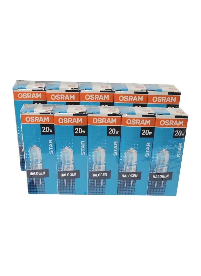 Osram (Pack Of 10) Osram Capsule Lamp Halogen Bulb 12V 20W Warm White Bi Pin G4 For Accent Lights, Under Cabinet Puck Lamp, Chandeliers, Track LightingYellow,12V20W  - Image 2