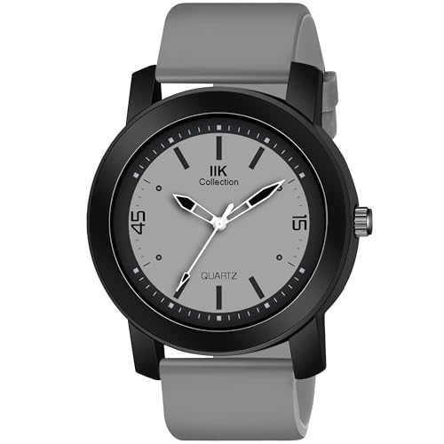 IIK COLLECTION Watches For Men Round Numerical Dial Men Watch With Silicon Strap Stainless Steel Bracelet Black Chain With Adjustable Flexible Silicon Strap Watches For Boys. - Analogue - Image 1