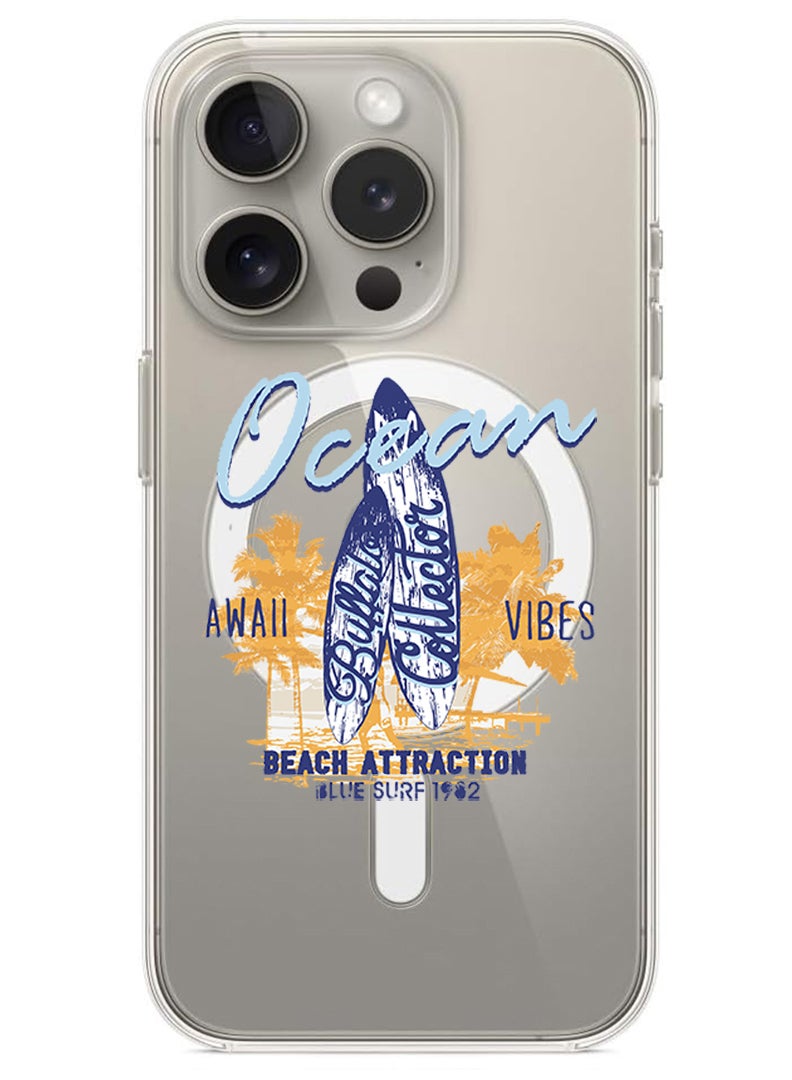 Theodor Magnetic Case for iPhone 15 Pro Max 6.7-inch Compatible with MagSafe Wireless Charging, Shockproof Phone Bumper Cover Ocean copy - Image 1