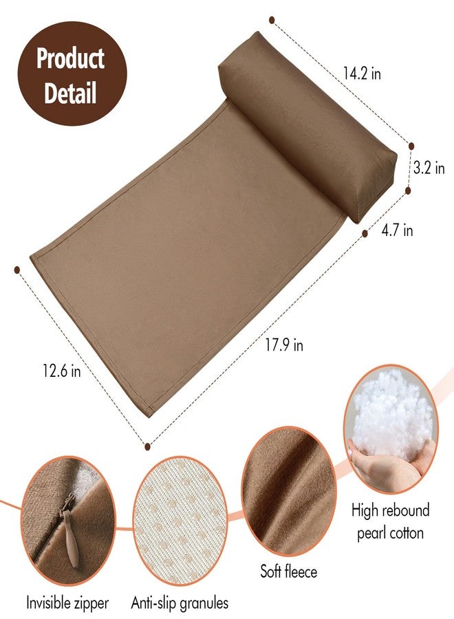 WdFour Velvet Neck & Head Pillow for Recliner Chair, Small Ergonomic Cervical Support Pillow for Home, Office and Travel, Non-Slip Cushion for Tension Relief & Shoulder Comfort (Brown) - Image 3