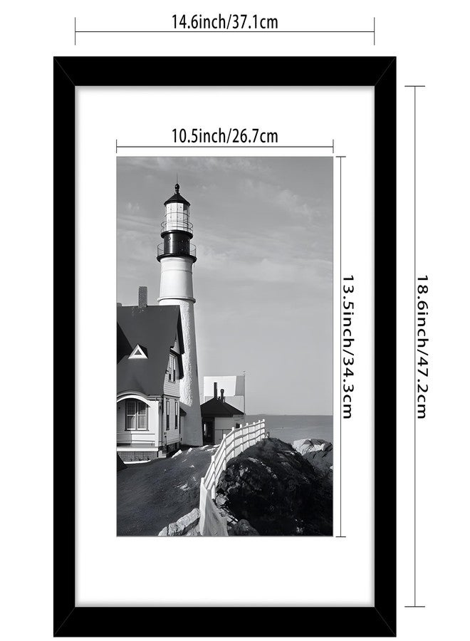 Picrit 15x19 Picture Frame 3 Pack, Black Poster Frame, Display Poster 11 x 14 with Mat or 15 x 19 Without Mat for Horizontal or Vertical Wall Mounting. - Image 2