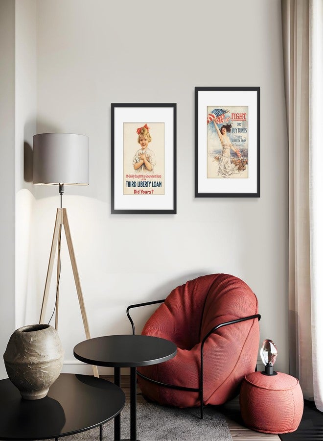 Picrit 15x19 Picture Frame 3 Pack, Black Poster Frame, Display Poster 11 x 14 with Mat or 15 x 19 Without Mat for Horizontal or Vertical Wall Mounting. - Image 4