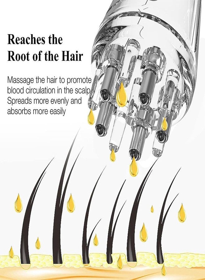 ZEVON Hair Oil Applicator Comb, Smooth Root Comb Applicator Bottle For Scalp Oil, Anti Hair Loss Lotion Dispenser, Anti-Leak, 6Ml Scale Control, Salon Care, Oily/Greasy Hair, Transparent (2) - Image 2