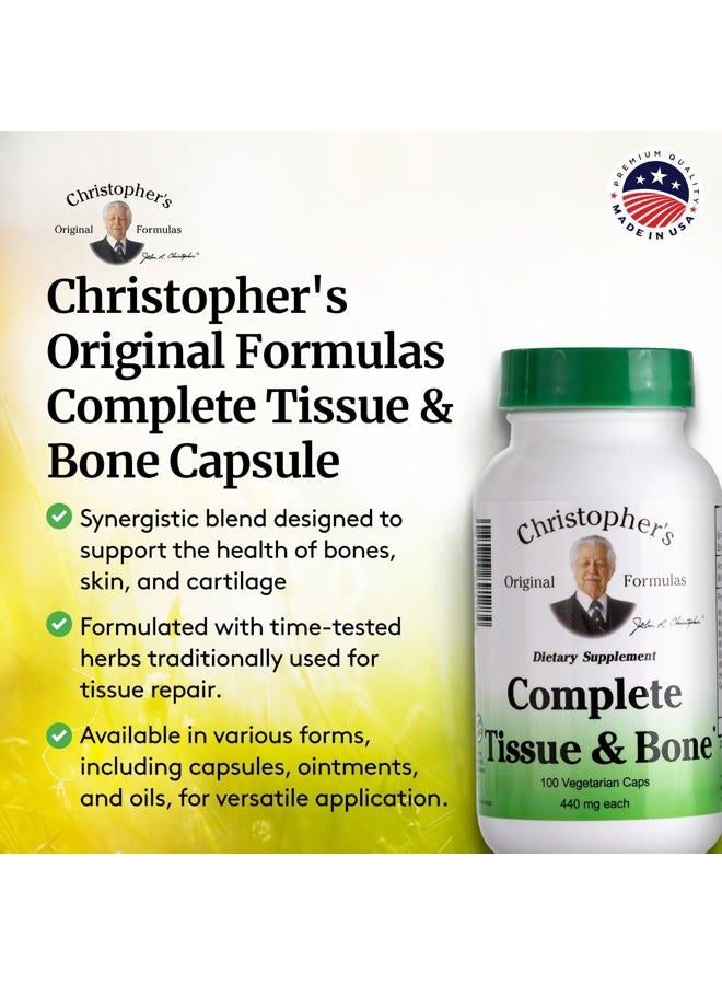 Christopher's Original Formulas Dr. Christopher's Complete Tissue and Bone - 440 mg - 100 Vegetarian Capsules - Image 4