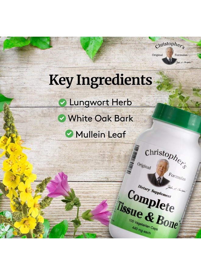 Christopher's Original Formulas Dr. Christopher's Complete Tissue and Bone - 440 mg - 100 Vegetarian Capsules - Image 3