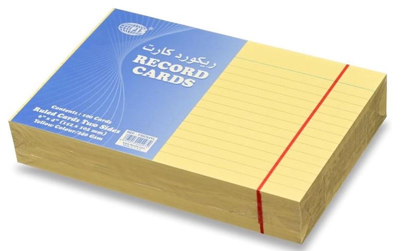 FIS Record Card 6X4 - Yellow Fsic64Yl