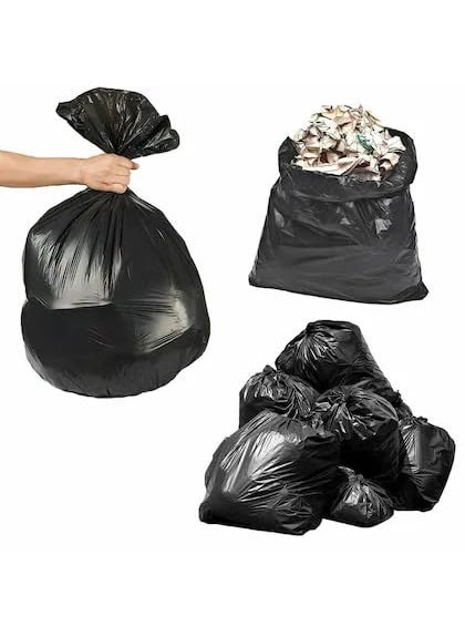 Generic 6 ROLL Pack 180 Pieces Black Biodegradable Garbage Bags Medium 19X21 20 L Garbage Bag Pack Of 6 180 Bag  - Image 3