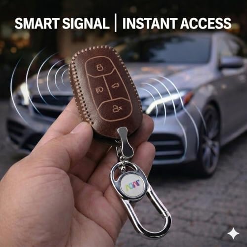 JVCV® Car Styling Soft Handmade Leather Key Cover Compatible with Tata Nexon, Harrier, Tiago EV, Altroz, Tigor, Safari, Nexon EV, Punch, Punch EV 4 Button Smart Key (Brown) - Image 4