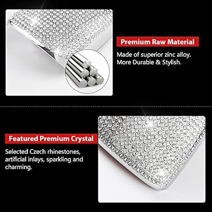 rayihni PIFOOG Challenger Accessories for Dodge Charger 20152022 Bling Gear Shift Cover Decal Shifter Knob Panel Stickers Car Interior Decoration Crystal Silver 1PC - Image 4