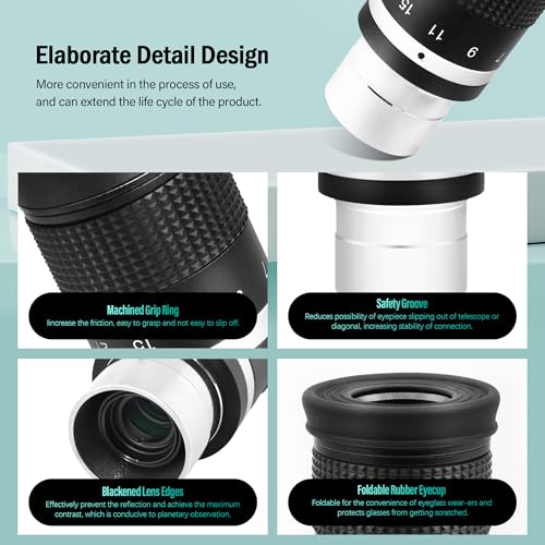 Astromania Zoom Eyepiece for Telescope, 7-21mm Zoom Lens Variable Power & Multi-Coated Design for Planetary & Deep Space Observation Compatible with Telescope That Accepts Telescope Eyepiece 1.25 Inch - Image 3