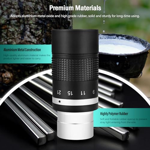 Astromania Zoom Eyepiece for Telescope, 7-21mm Zoom Lens Variable Power & Multi-Coated Design for Planetary & Deep Space Observation Compatible with Telescope That Accepts Telescope Eyepiece 1.25 Inch - Image 2