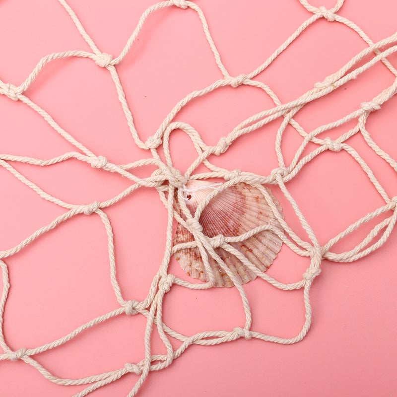 2pcs Mediterranean Style Fishing Hanging Display Net Picture Cards Organizer Wall Decor (Beige) - Image 4