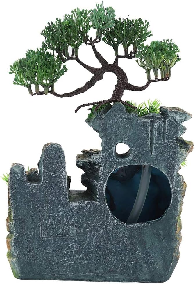 AUDBUA Small Waterfall Rockery Fountain Humidifier for Home Living Room Decor (US Plug 110V) - Image 2