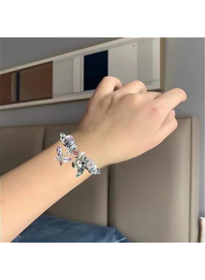 Kawaii Charm Bracelet for Girls, Adjustable Silver Stainless Steel Bracelet, Fashion Cartoon Bracelet Suitable Women Girls Holiday Gift - Image 3