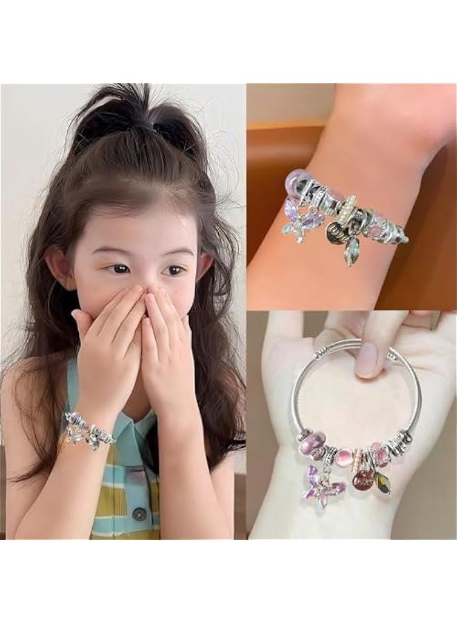Kawaii Charm Bracelet for Girls, Adjustable Silver Stainless Steel Bracelet, Fashion Cartoon Bracelet Suitable Women Girls Holiday Gift - Image 4