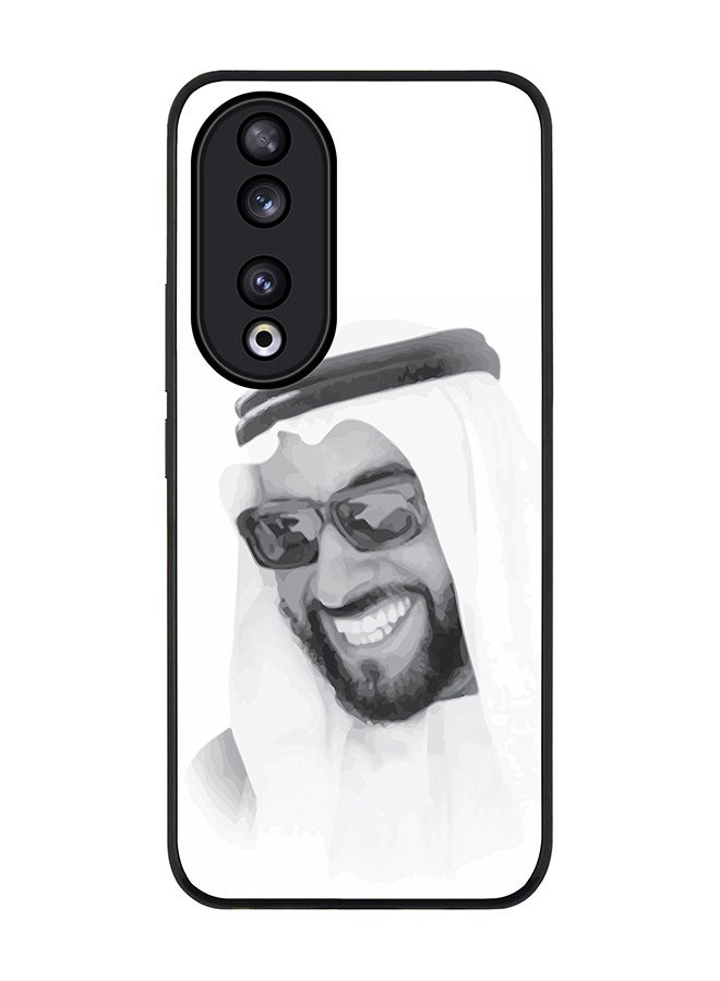 Stylizedd Rugged Black edge case for Honor 90 5G, Slim fit Soft Case Flexible Rubber Edges Anti Drop TPU Gel Thin Cover -  Zayed, Our Father - Image 1
