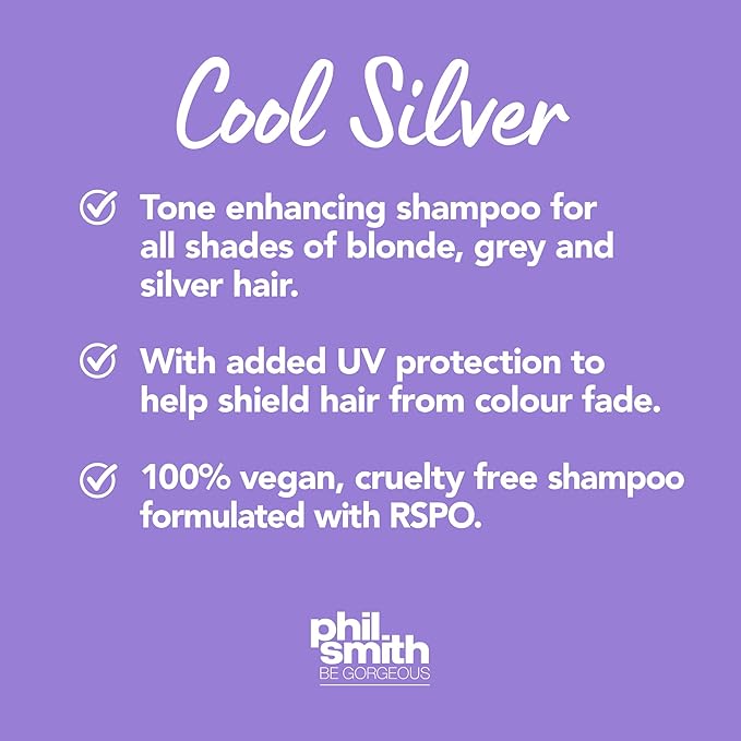 Phil Smith Be Gorgeous Cool Silver Tone Enhancing Conditioner For Blonde Silver and Grey Hair Chamomile Extract Violet Formula Brighten dull and Brassy Hair Vegan Friendly Pack of 4 - Image 2