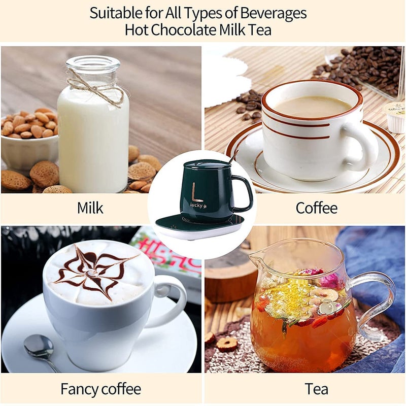 ConvertKitchen Ceramic USB Coffee Mug Heater & Mug Set | Coffee Warmer for Desk with Auto Shut Off | for Milk, Tea, Cocoa, Water | Home and Office | 400 ML | Multicolor - Image 2
