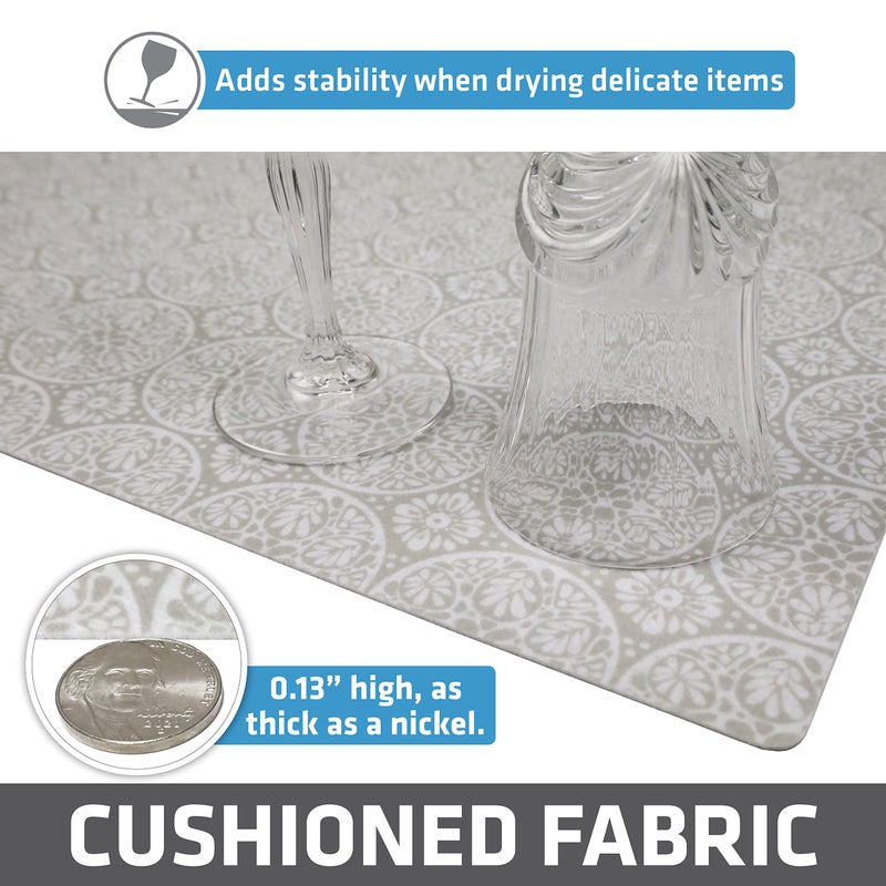 Drymate Premium Luxury Shelf & Drawer Liner, Thick Cushioned Fabric, Non-Adhesive, Absorbent, Waterproof, Slip-Resistant, Liners for Kitchen Cabinets, Cupboards (USA Made)(12â€x59â€)(2-Pack)(Tan) - Image 5
