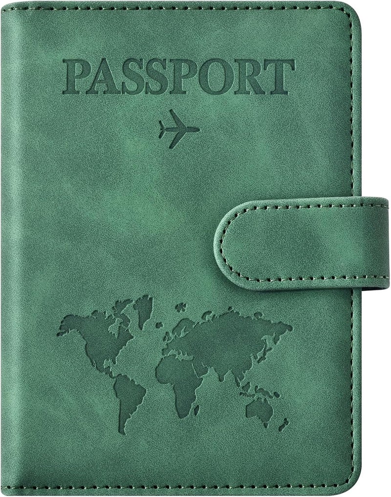 Eoehro Passport Holder for Travel Essentials, Passport Wallet Cover Case for Travel Must Haves Accessories,Passport Book Holders for Women and Men(dark green) - Image 1