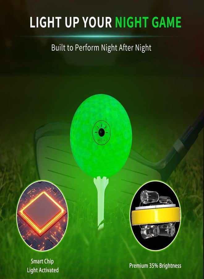 Crestgolf Glow in The Dark Golf Balls - Light Activated 6-Color LED Night Balls- with 12 Golf Tees and Storage Bag - Fun Golfing Gift for Men and Women - Image 4