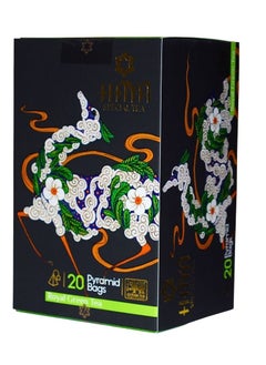 Haya's Closet Haya Royal Green Tea With Saffron 20 Pyramid Tea Bags-Individually Wrapped Sachet  - Image 1