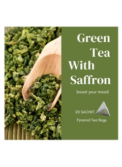 Haya's Closet Haya Royal Green Tea With Saffron 20 Pyramid Tea Bags-Individually Wrapped Sachet  - Image 4