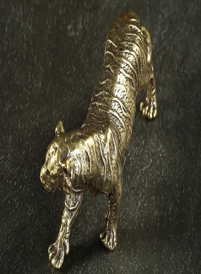 DMtse Chinese Feng Shui Brass Stripe Tiger Decor Statue Figurines for Wisdom Animal Sculpture Collectibles Gift - Image 5