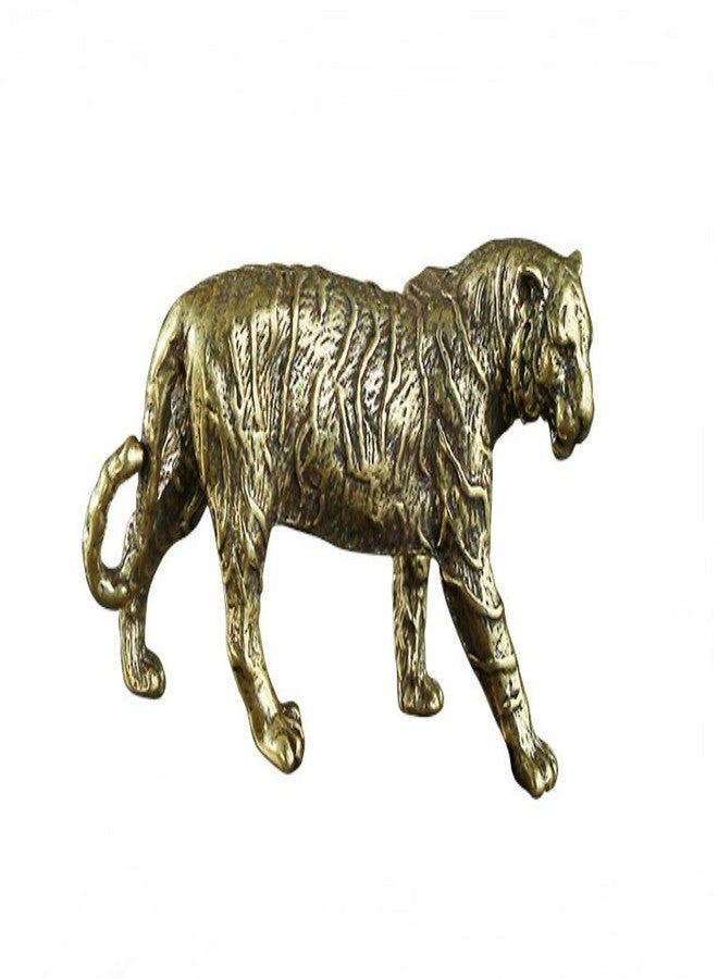 DMtse Chinese Feng Shui Brass Stripe Tiger Decor Statue Figurines for Wisdom Animal Sculpture Collectibles Gift - Image 1