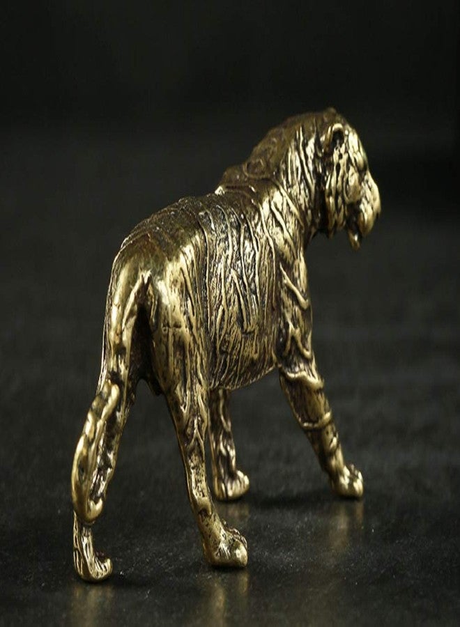 DMtse Chinese Feng Shui Brass Stripe Tiger Decor Statue Figurines for Wisdom Animal Sculpture Collectibles Gift - Image 3