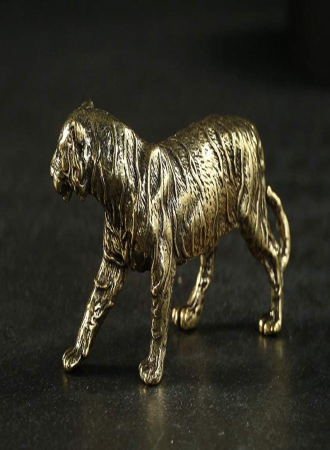 DMtse Chinese Feng Shui Brass Stripe Tiger Decor Statue Figurines for Wisdom Animal Sculpture Collectibles Gift - Image 2
