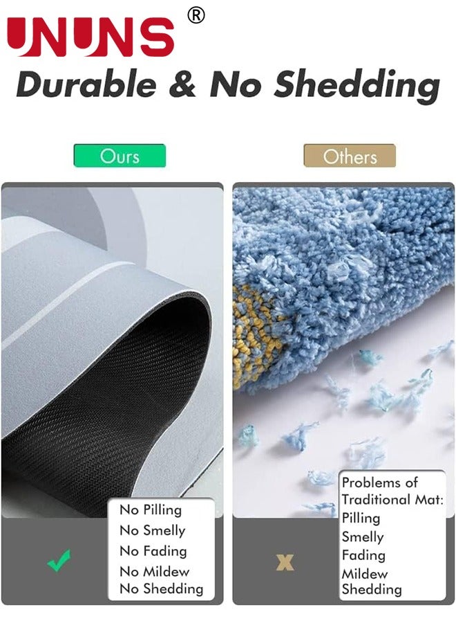 UNUNS Diatom Round Bathroom Mat,Anti-Slip Bathroom Floor Mat,Quick Drying,Super Absorbent,Easy Cleaning,Floor Mat,Door Mat,Bath Rugs,Carpet For Bathroom Toilet Kitchen Entrance,Grey 40x60cm - Image 4