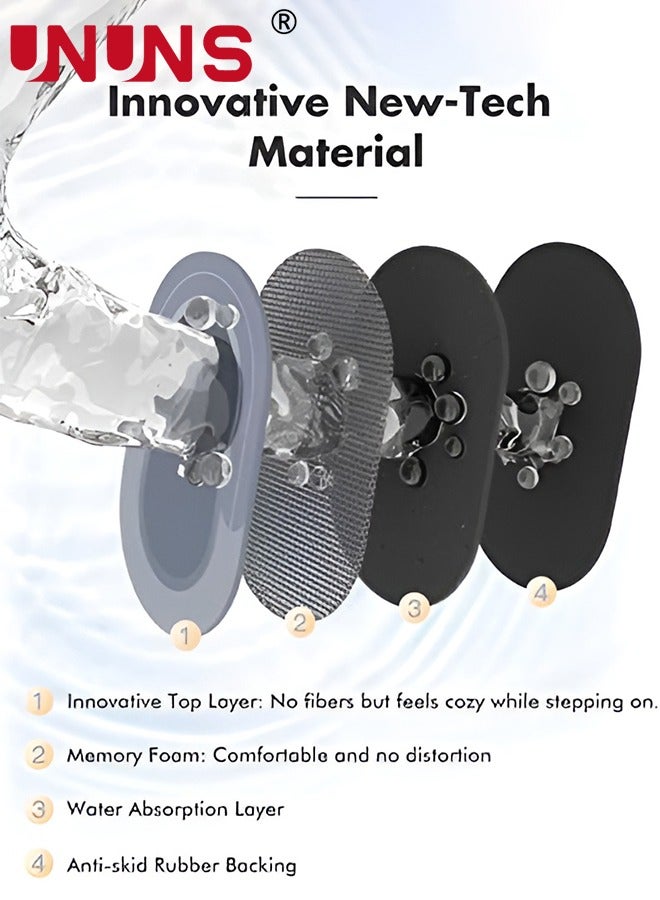 UNUNS Diatom Round Bathroom Mat,Anti-Slip Bathroom Floor Mat,Quick Drying,Super Absorbent,Easy Cleaning,Floor Mat,Door Mat,Bath Rugs,Carpet For Bathroom Toilet Kitchen Entrance,Grey 40x60cm - Image 5