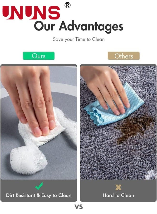 UNUNS Diatom Round Bathroom Mat,Anti-Slip Bathroom Floor Mat,Quick Drying,Super Absorbent,Easy Cleaning,Floor Mat,Door Mat,Bath Rugs,Carpet For Bathroom Toilet Kitchen Entrance,Grey 40x60cm - Image 3