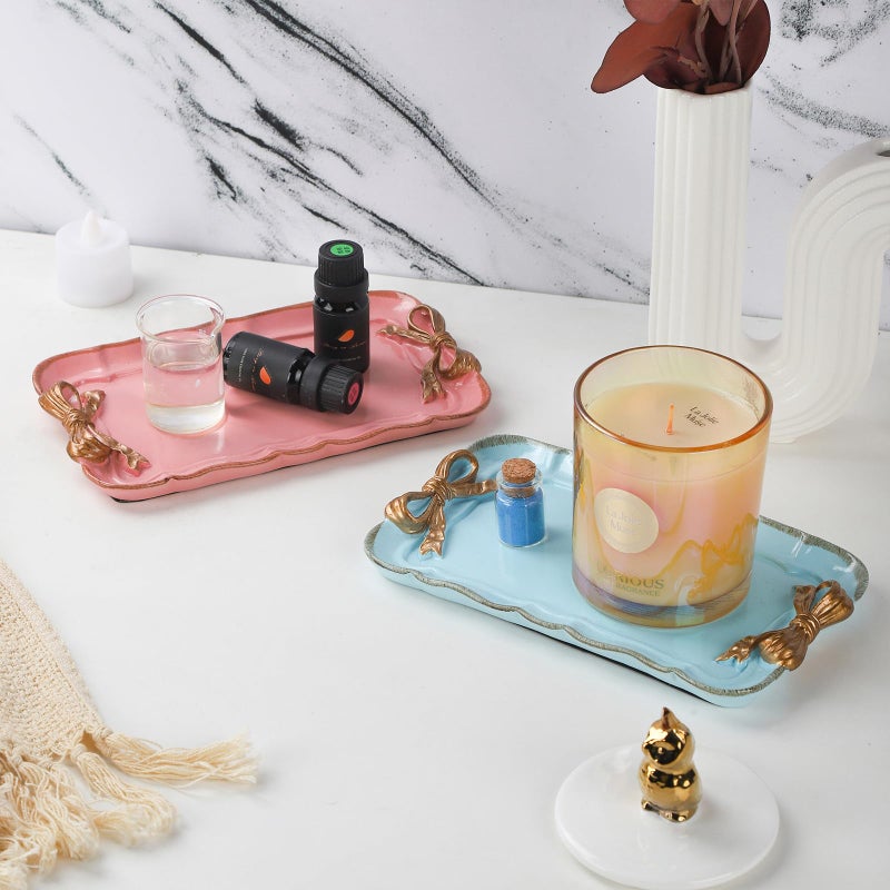 IBWell Resin Aesthetic Room DÃ©cor Pink Jewelry Tray Cute Home Decor Aesthetic Trays for Decor Girly Room DÃ©cor - Image 4