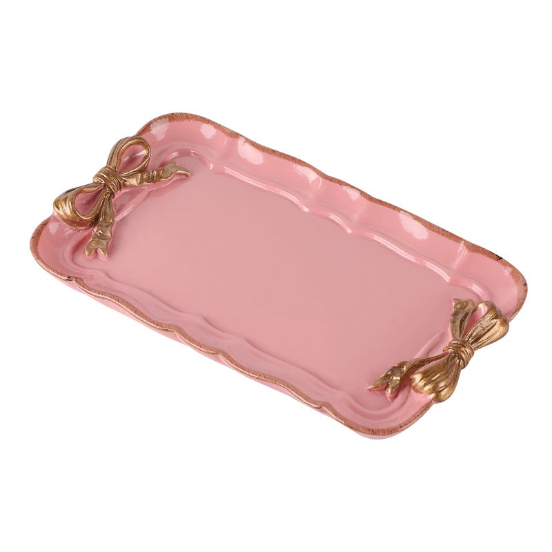 IBWell Resin Aesthetic Room DÃ©cor Pink Jewelry Tray Cute Home Decor Aesthetic Trays for Decor Girly Room DÃ©cor - Image 1