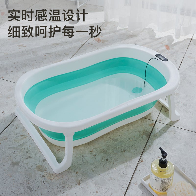 Temperature-Sensing Baby Bath Tub Foldable Large Size For Newborns And Young Children Home Use Foldable Bath Tub - Image 4