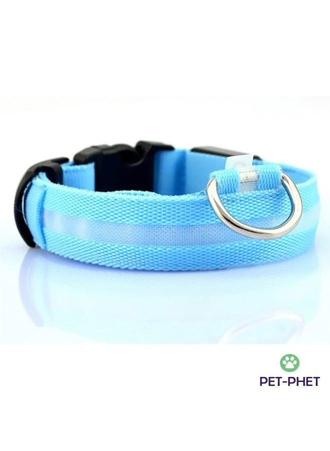 PET-PHET LED Dog Collar – Night Safety, Night Walk, Camping and HICKING - Glow in The Dark - 3 Light Modes - Great Battery Life - X-Small Blue - Image 3