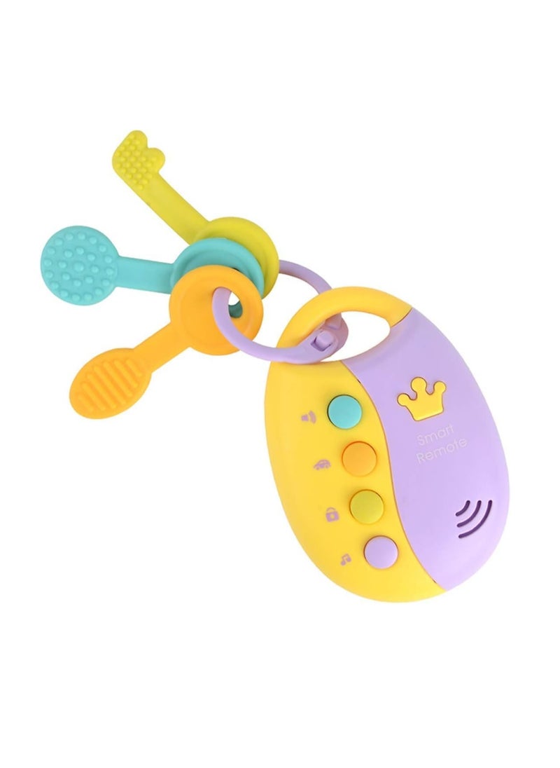 MUMS PLANET 3*1 car key for children, music, light, and a silicone teether, Montessori musical toys for children, educational kids toys for children, a valuable gift for children  - Image 1
