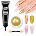 Makartt 3D Gel Nail Art with Gold Chrome Nail Powder Kit Clear Molding Gel for Nail Art 15g Sculpting Glue Polish and Metallic Effect Mirror Powder Set for Nail Decoration Manicure Charms - Image 2