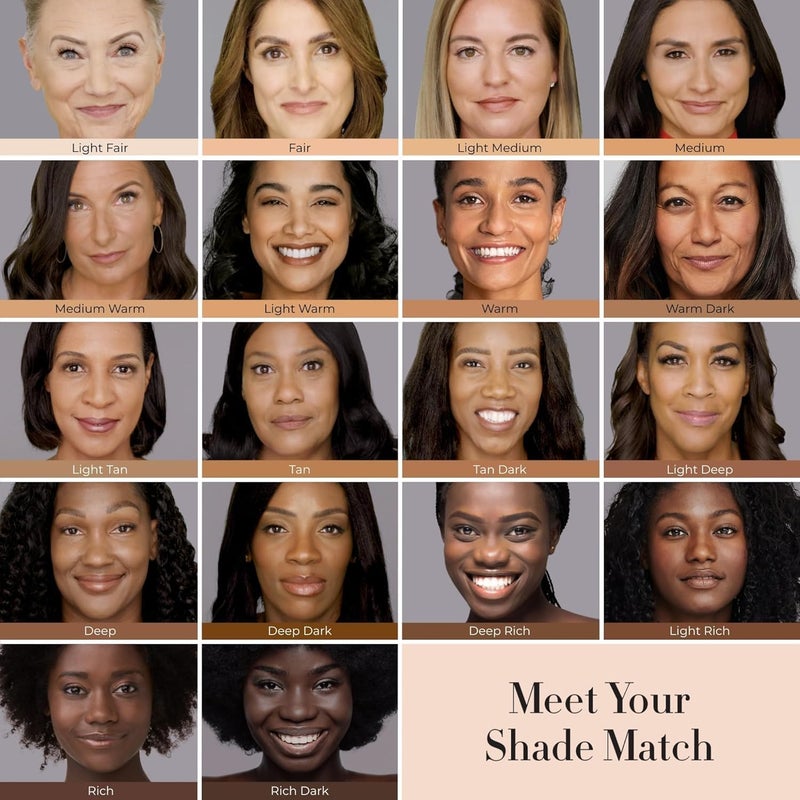 LUMINESS Silk Airbrush Spray Foundation & Buffing Brush Kit â€“ Full Coverage Foundation & Dual-Sided Buffing Brush - Buildable Coverage, Anti-Aging Formula Hydrates & Moisturizes (Shade - Medium) - Image 2