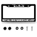 MUAWUOIK Not All Who Wander are Lost License Plate Frame Mountains License Plate Holder Colorful Stainless Steel Auto Parts Funny License Plate Personalise Decoration Screws 123 x 63 - Image 2