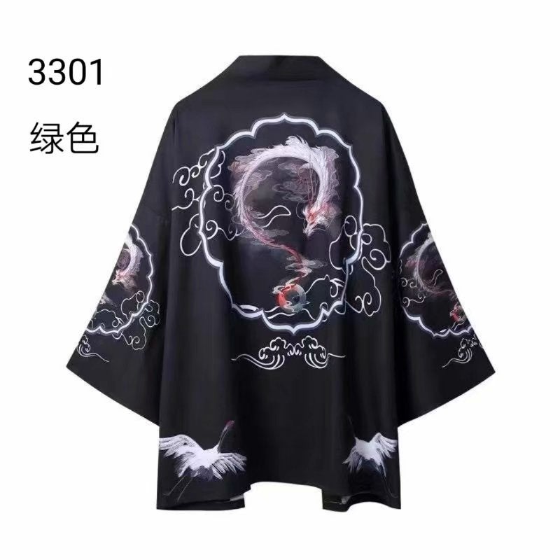 2019 New 3D Taoist Robe Taoist Clothing Wind Fairy Clothing Black Dragon Printed Cardigan For Men And Women Tang Suit Stage Performance Coat - Image 3
