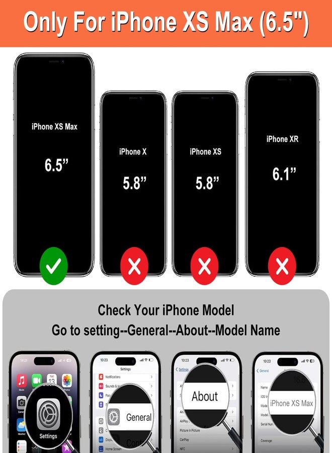 آي كوفر كايس جراب iCoverCase متوافق مع هاتف iPhone Xs Max، جراب محفظة مع حامل بطاقات للنساء، جراب من الجلد الصناعي PU منقوش مانع لتقنية RFID مع حزام معصم، مقاس 6.5 بوصة (لون ذهبي وردي على شكل قلب) - Image 2