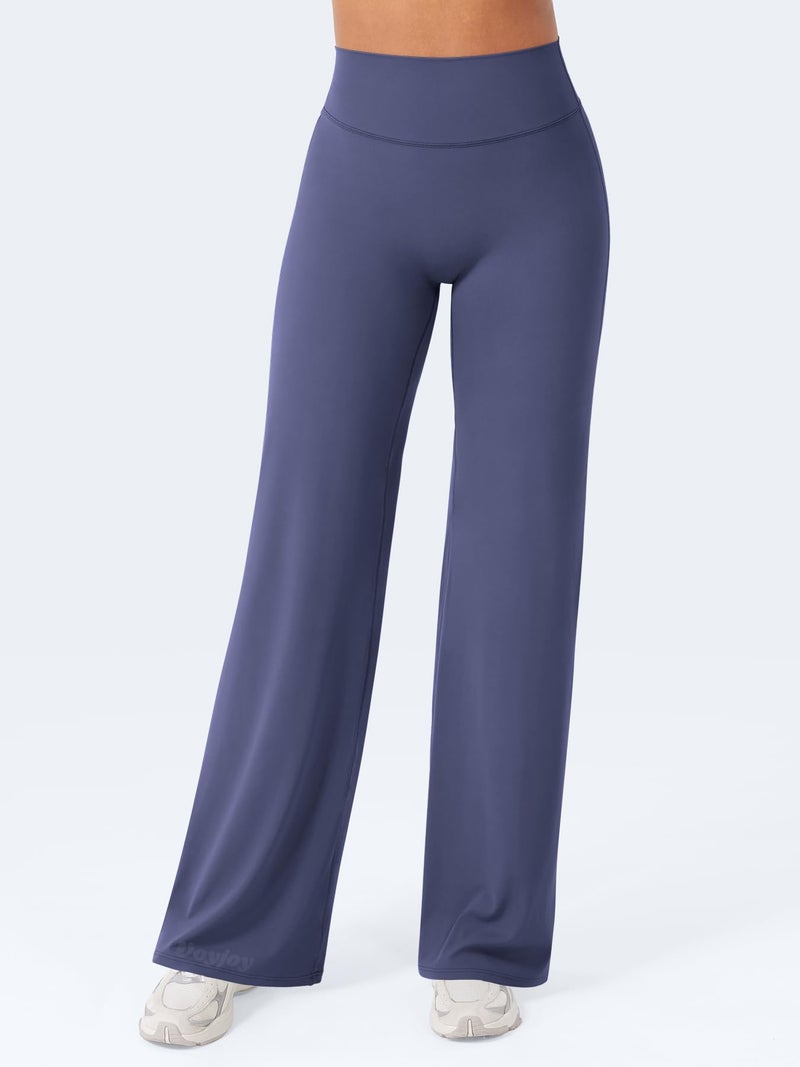 VOYJOY Straight Leggings Bottoms Wide Leg Pants for Women 29"/ 31.5"/33"/35" High Waist Stretch Casual Sweatpants Deep Cobalt - Image 5