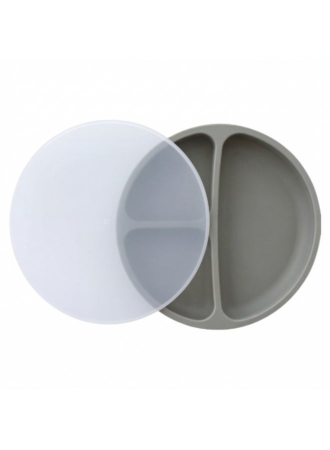 Premium Silicone Divided Suction Baby Plate with Lid - Spill-Proof Toddler Feeding Tray & Food Storage - Image 1