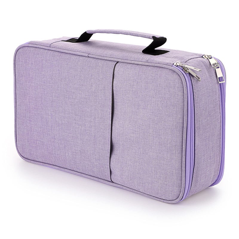 BTSKY Colored Pencil Case 360 Slots Pen Pencil Bag Organizer High Capacity Pens Holder with Double Zippers Multilayer Holder for Crayola Colored Pencils Watercolor Pens & Gel Pens Purple - Image 1